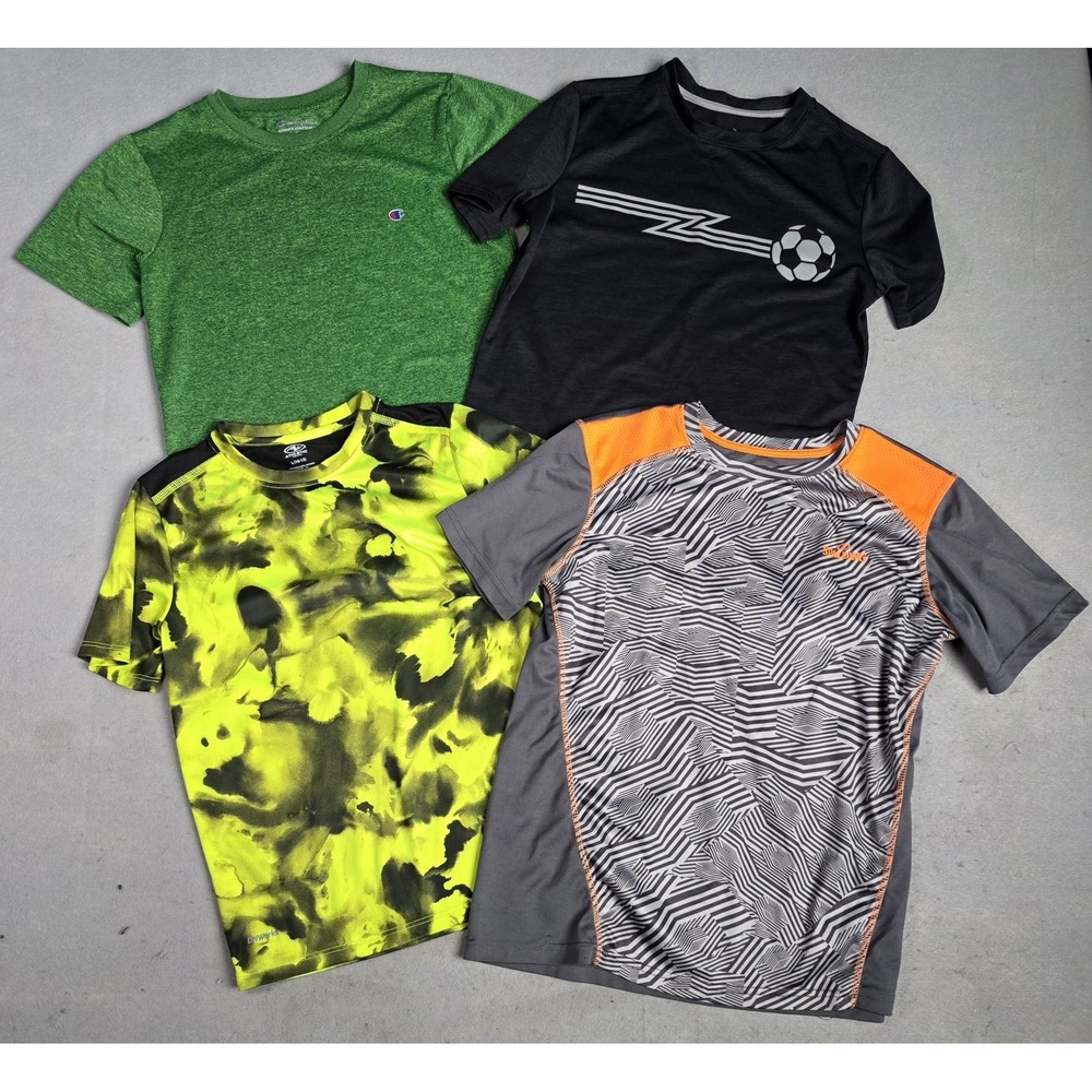 Lot of 4 Youth Boys Athletic T-Shirts LARGE -Champion-Old Navy-Spalding-Athletic